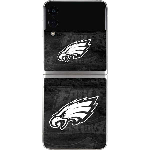 NFL Philadelphia Eagles Black & White Galaxy Z Flip4 5G Skin